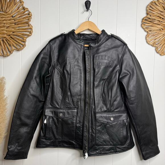 Harley-Davidson motorcycle black leather jacket - Picture 5 of 15